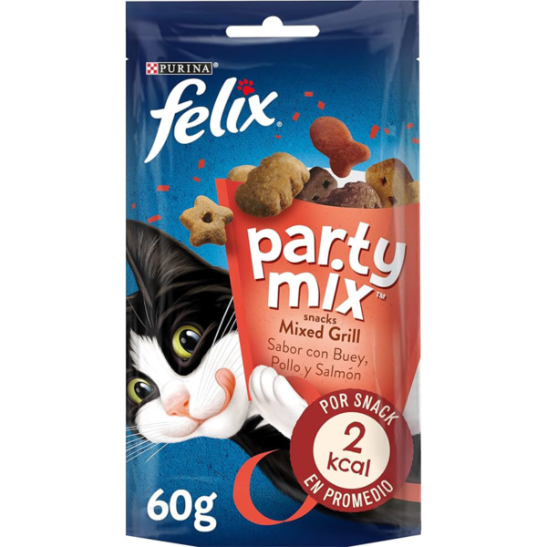 Felix Party Mix – Gratar mix (govedina, piletina i losos, 60g)