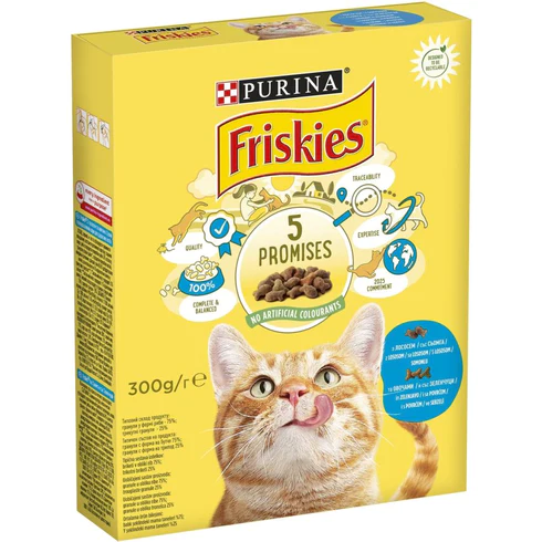 Friskies Adult briketi za mačke – losos i povrće (300g) - PURINA