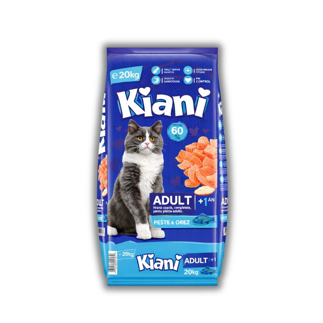 Kiani kompletna suva hrana za odrasle mačke – losos i pirinač 1kg