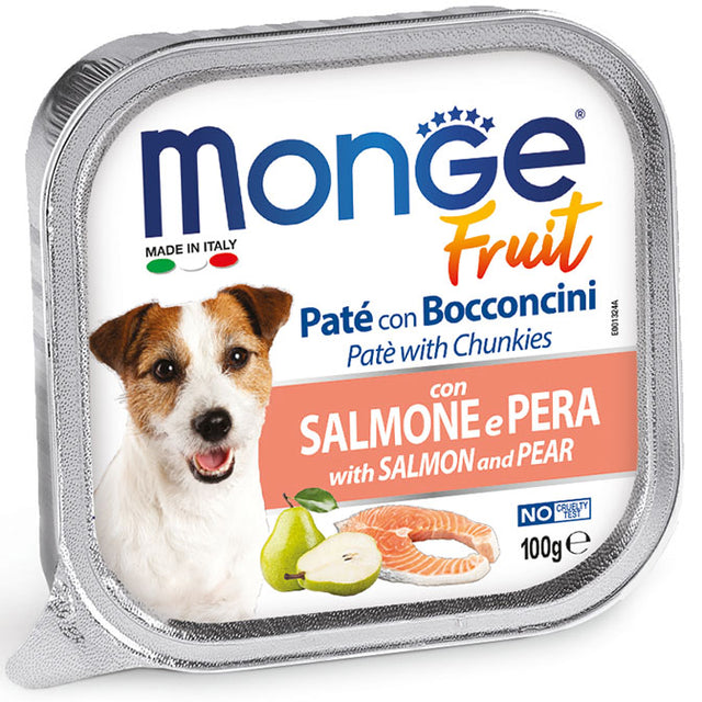 Monge Fruit pašteta za odrasle pse 100g – losos i kruška - Monge