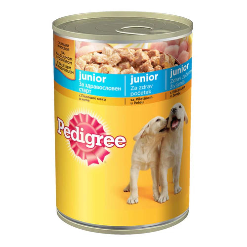 PEDIGREE Junior konzerva – piletina u želeu 400g - PEDIGREE