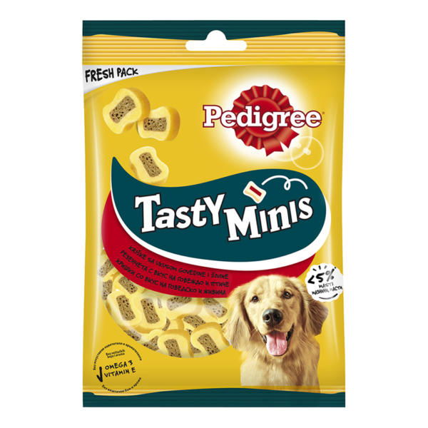 Pedigree Tasty Minis 155g – poslastice za pse (govedina i živina) - PEDIGREE