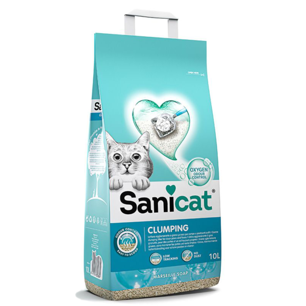 Sanicat posip za mačke – grudvajući, marsejski sapun (8l, bentonit) - Sanicat
