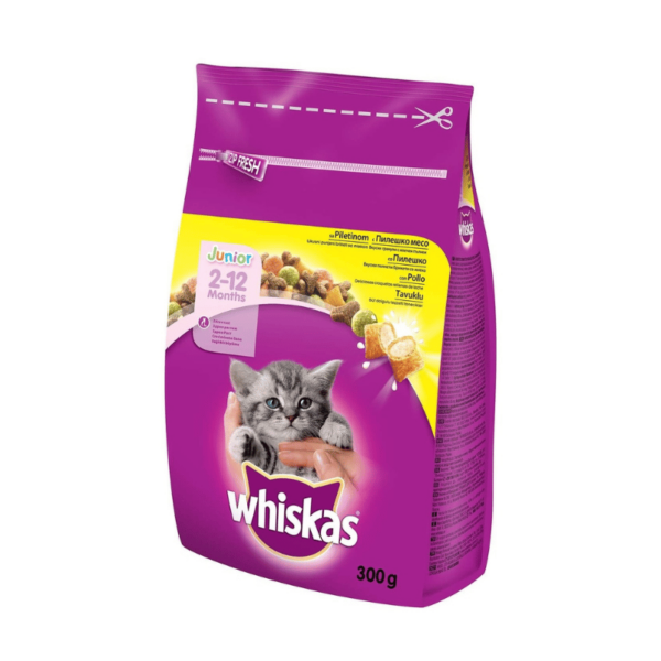 WHISKAS briketi za mačiće Junior – piletina 300g - Džambo