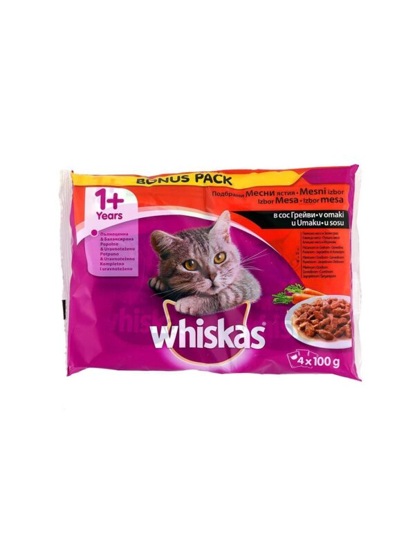 WHISKAS Multipack kesice – meso i povrće (4×100g) - Whiskas