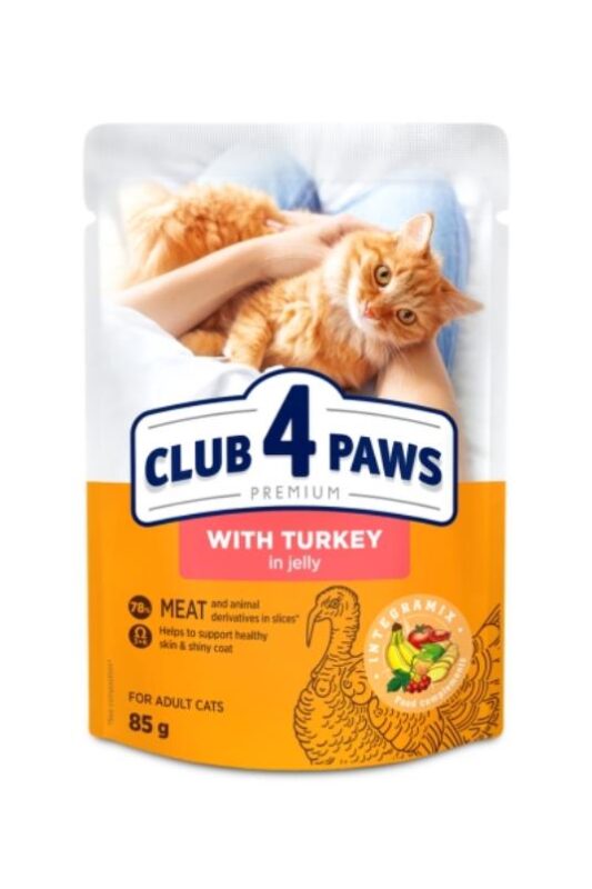 C4P sos za mačke – ćuretina u želeu 85g - CLUB 4 PAWS