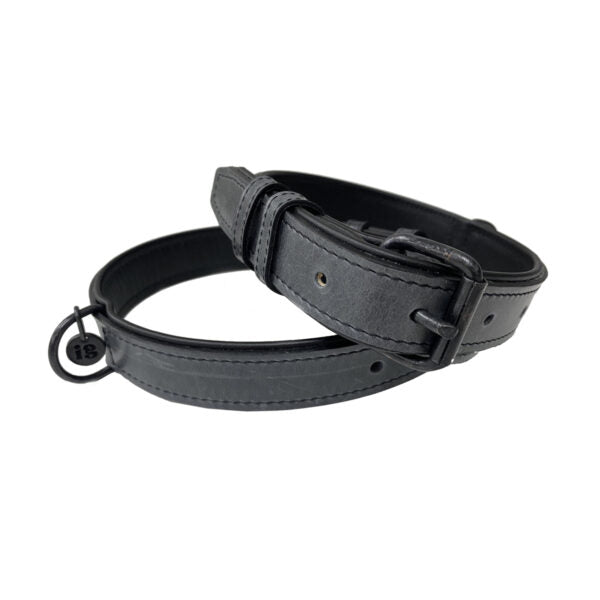 Old Stuff kožna ogrlica za pse – crna, retro stil i izdržljivost - Džambo