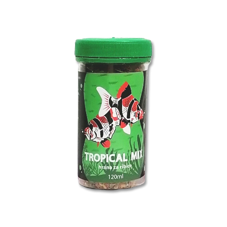 Dinapet hrana za ribice Tropical Mix 120 ml – kompletna granula za tropske ribe - Džambo