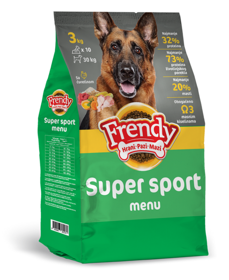 Frendy Super Sport Menu – energetska hrana za aktivne pse (3kg, 10kg, 20kg) - Frendy