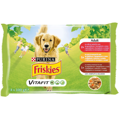 Friskies Adult Multipack 4×100g – govedina, piletina i jagnjetina u sosu - PURINA