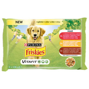 Friskies Adult Multipack 4×100g – govedina, piletina i jagnjetina u želeu - PURINA