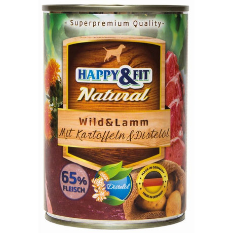 Happy & Fit Natural konzerva za odrasle pse 400g – divljač i jagnjetina sa krompirom - Happy & Fit