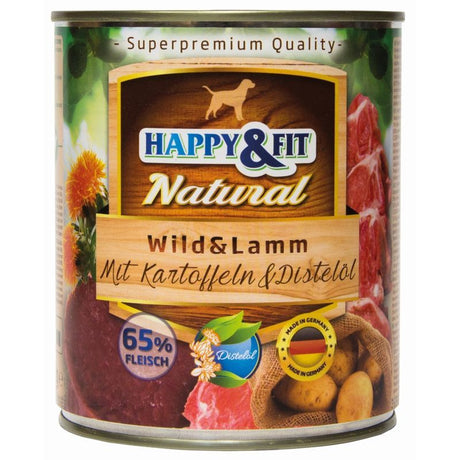 Happy & Fit Natural konzerva za odrasle pse 800g – jagnjetina i divljač sa krompirom - Happy & Fit