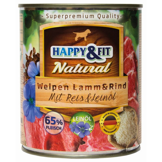 Happy & Fit Natural konzerva za štence 800g – jagnjetina, govedina i pirinač - Happy & Fit
