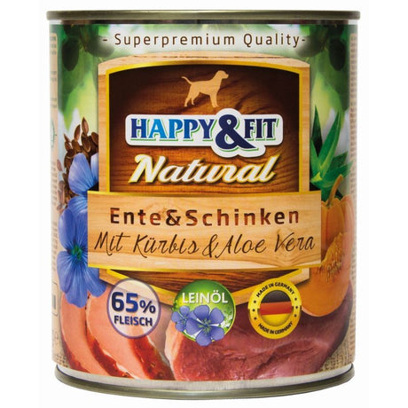 Happy & Fit Natural konzerva za odrasle pse 800g – pačetina i šunka sa bundevom i aloe verom - Happy & Fit