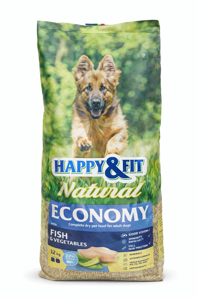 Happy & Fit Natural Economy hrana za pse sa ribom i povrćem – 12kg