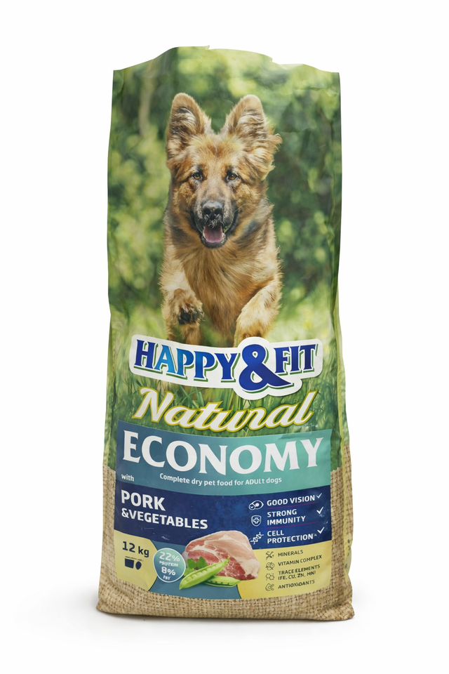 Happy & Fit Natural Economy hrana za pse sa svinjetinom i povrćem – 12kg