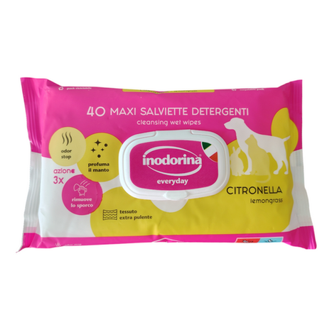 Inodorina vlažne maramice za pse i mačke – 40 kom - Inodorina