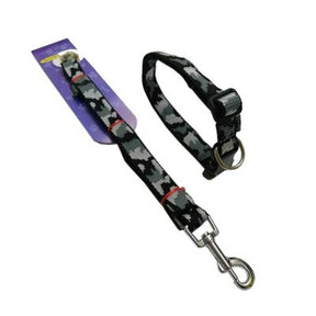 Komplet gurtna Winter Camouflage (povodac i okovratnik) – čvrsti najlon - Džambo