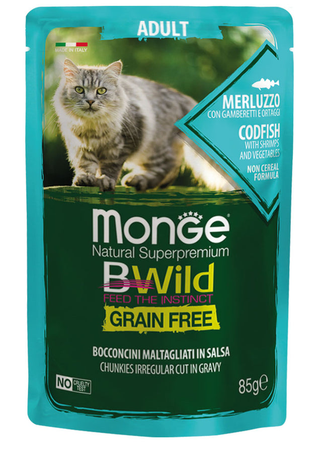 Monge BWild Grain Free Adult – oslić 85g