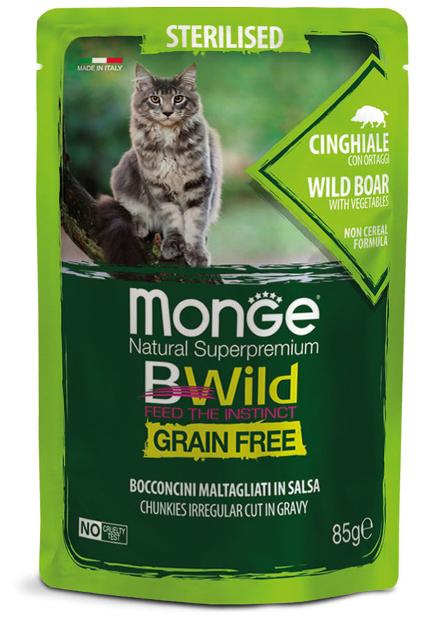 Monge BWild Grain Free Sterilised – divlja svinja 85g - Monge