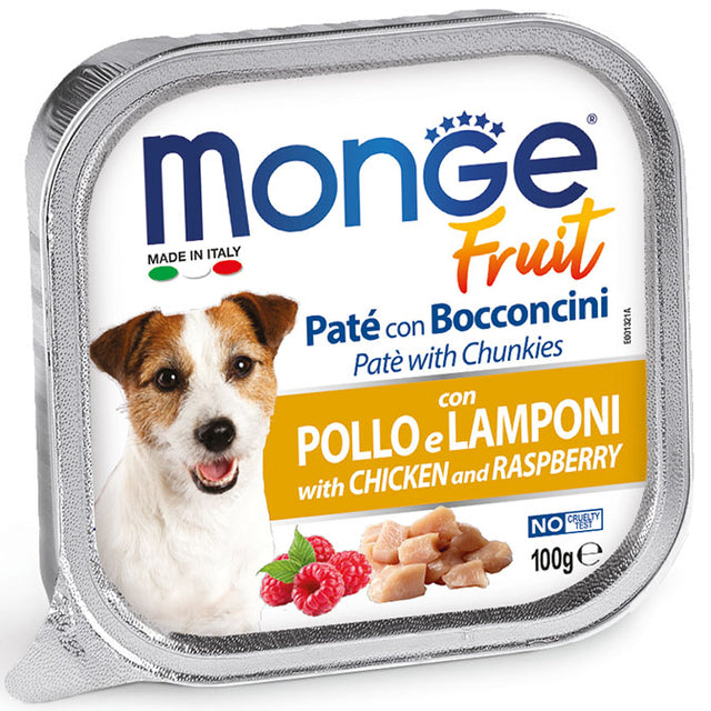 Monge Fruit pašteta za odrasle pse 100g – piletina i malina - Monge