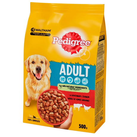 Pedigree Adult Govedina i Piletina 500g – kompletna suva hrana za pse - PEDIGREE