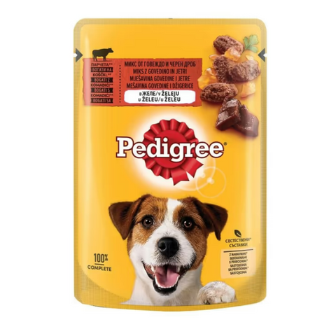 Pedigree Adult Mešavina govedine i džigerice u želeu 100g – vlažna hrana za pse - PEDIGREE