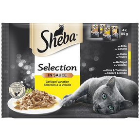 Sheba Fine Flakes multipack za mačke – izbor živine u želeu (4×85g) - Sheba