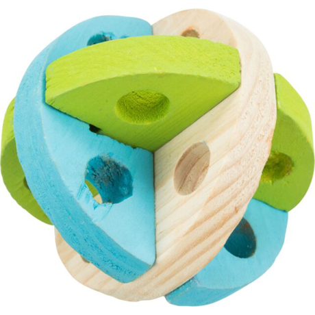 Trixie drvena lopta za igru i poslastice – interaktivna igračka za glodare - Trixie