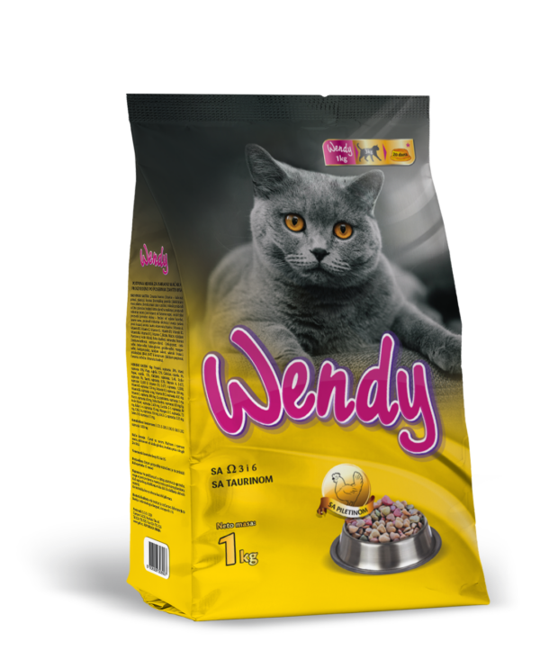 Wendy – potpuna hrana za mačke sa ukusom piletine (1 kg i 10 kg) - Wendy