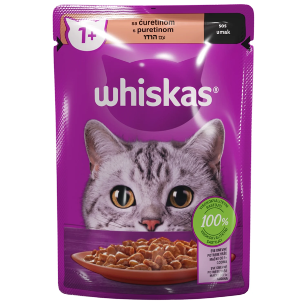 WHISKAS kesica za mačke Adult – ćuretina u sosu (1+, 85g) - Whiskas