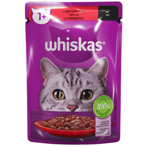 WHISKAS kesica za mačke Adult – govedina u sosu (1+, 85g) - Whiskas