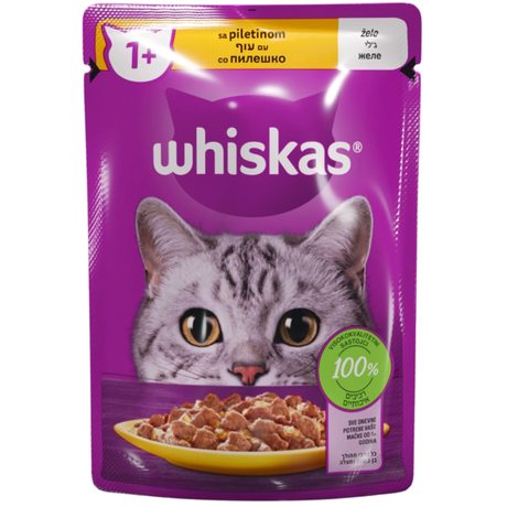 WHISKAS kesica za mačke Adult – piletina u želeu (1+, 85g) - Whiskas
