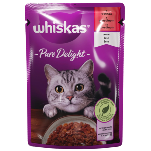 WHISKAS Pure Delight – govedina u želeu (85g) - Whiskas