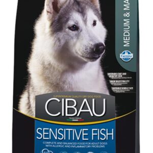 Cibau Fish Med & Maxi Sensitive – hrana za pse sa osetljivom kožom i stomakom – pakovanje